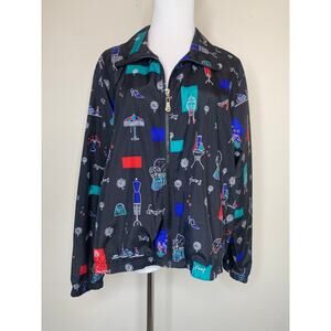 Koret Sport Black Jacket w Fashion Motif Shoes Mannequin Purse Mirror Sz Medium